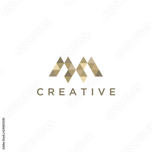 Letter M line logo design. Linear creative minimal monochrome monogram symbol. Universal elegant vector sign design. Premium business logotype. Graphic alphabet symbol for corporate business identity