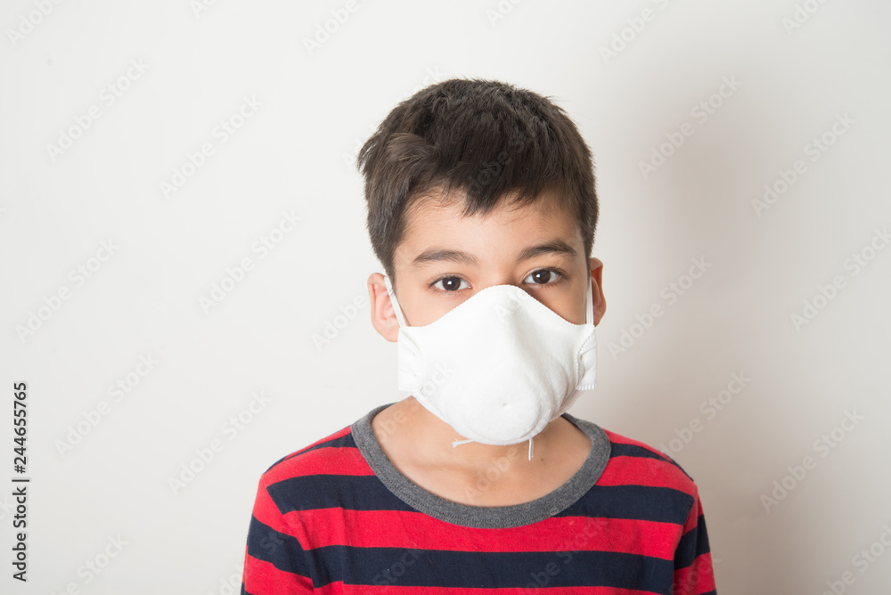 Little boy using Dust Respirator Folding Protection Mask PM2.5 Ear Head Hang Little boy using Dust Respirator Folding Protection Mask PM2.5 Ear Head Hang
