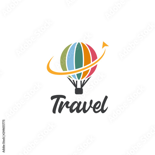 Leisure travel logo template. Tourism emblem, leisure center 