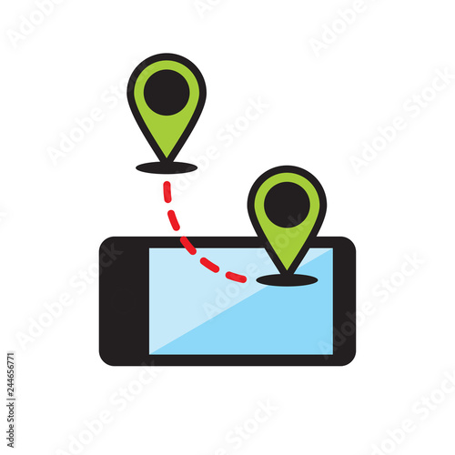 Gps naviagation on white background for graphic and web design, Modern simple vector sign. Internet concept. Trendy symbol for website design web button or mobile app photo