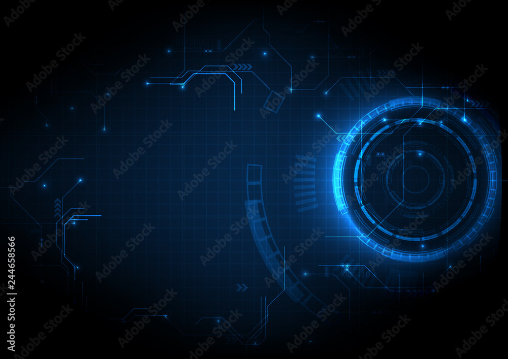Fototapeta premium Dark Blue Futuristic Game Circuit Technology