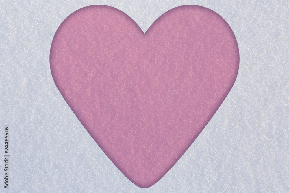 valentine on abstract snowy background