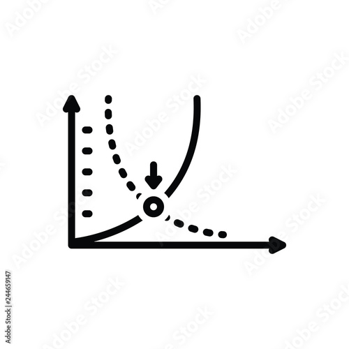 Black line icon for breakeven 