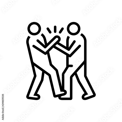 Black line icon for bullying 