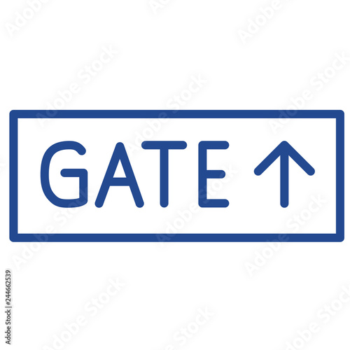 Gate, Terminal, flugsteig Vector Icon Illustration