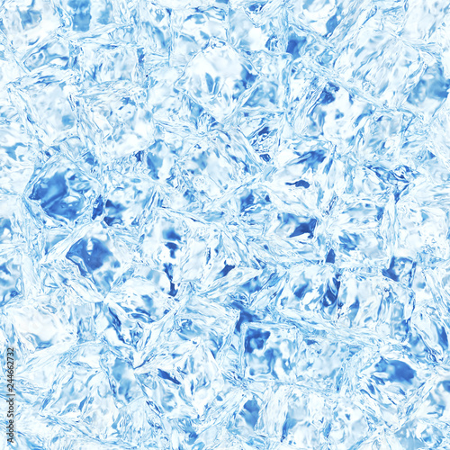 Background from large ice cubes of blue color. 3d illustration