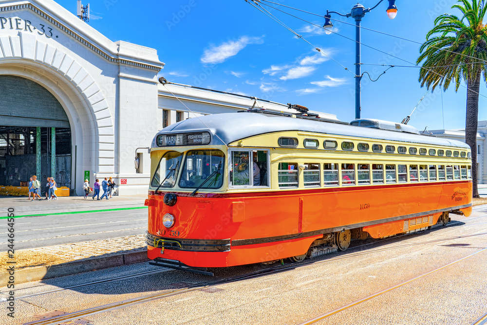  Famous city trams in San Francisco.