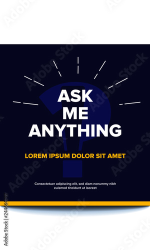 Ask Me Anything. AMA Session. Modern AMA Design Template for Business and Corporate talk for website/ banners/poster/flyer/blog promotions. . Team discussion concept