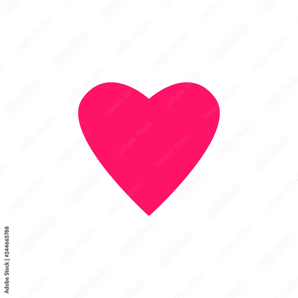 Heart or love icon with wings isolated flat vector sign