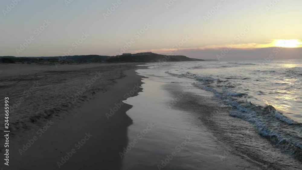 sunset at a mediterean beach aerial view, fc01 sunset at a mediterean beach aerial view, fc01