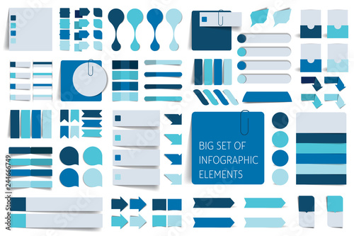 Infographics elements. Big set of stickers, arrows, pointers.