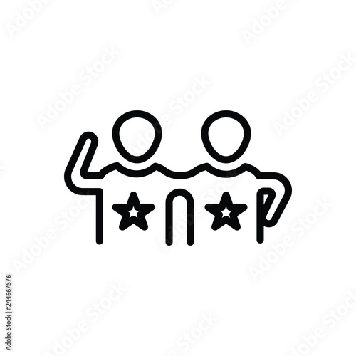 Black line icon for friends 