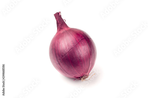 Red onion bulb isolated on white background cutout