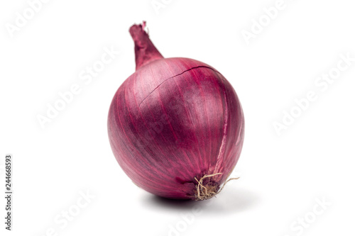 Red onion bulb isolated on white background cutout