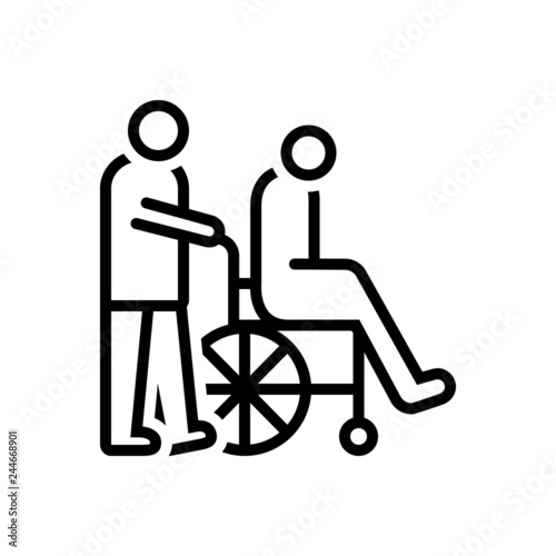 Black line icon for caregivers 