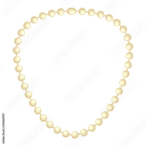 Pearl necklace icon. Cartoon of pearl necklace vector icon for web design isolated on white background