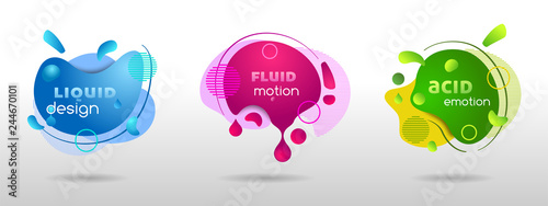 Set of liquid graphic elements, vector template