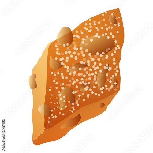 Nut cake piece icon. Cartoon of nut cake piece vector icon for web design isolated on white background