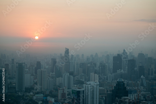THAILAND BANGKOK CITY SKYLINE SUNRISE © flu4022