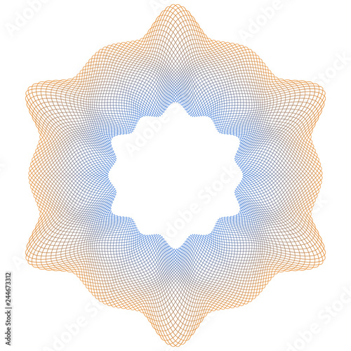 guilloche watermark protection of valuable documents against forgery of banknotes, vector guilloche watermark for diploma certificate