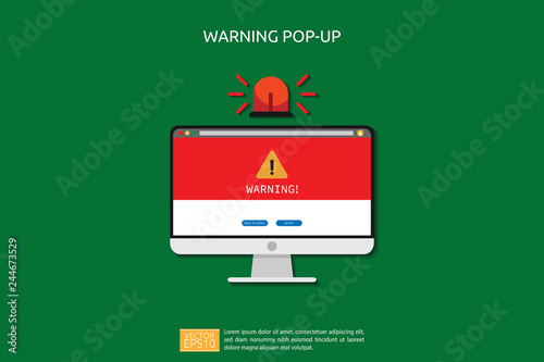 attention warning attacker alert sign with exclamation mark. beware alertness of internet danger symbol. shield line icon for VPN. Security protection Concept. vector illustration. simple design.