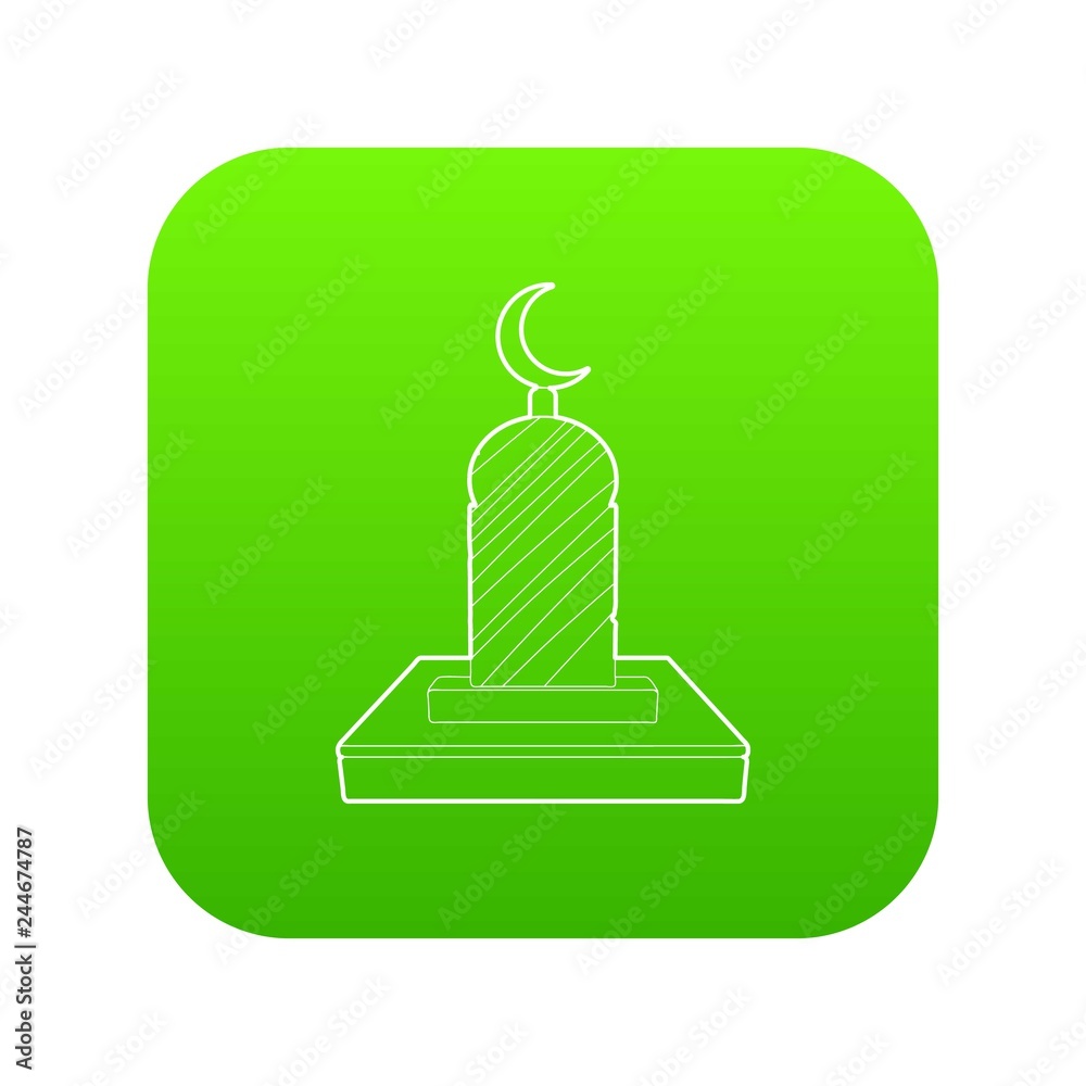 Muslim grave icon green vector isolated on white background Muslim grave icon green vector isolated on white background