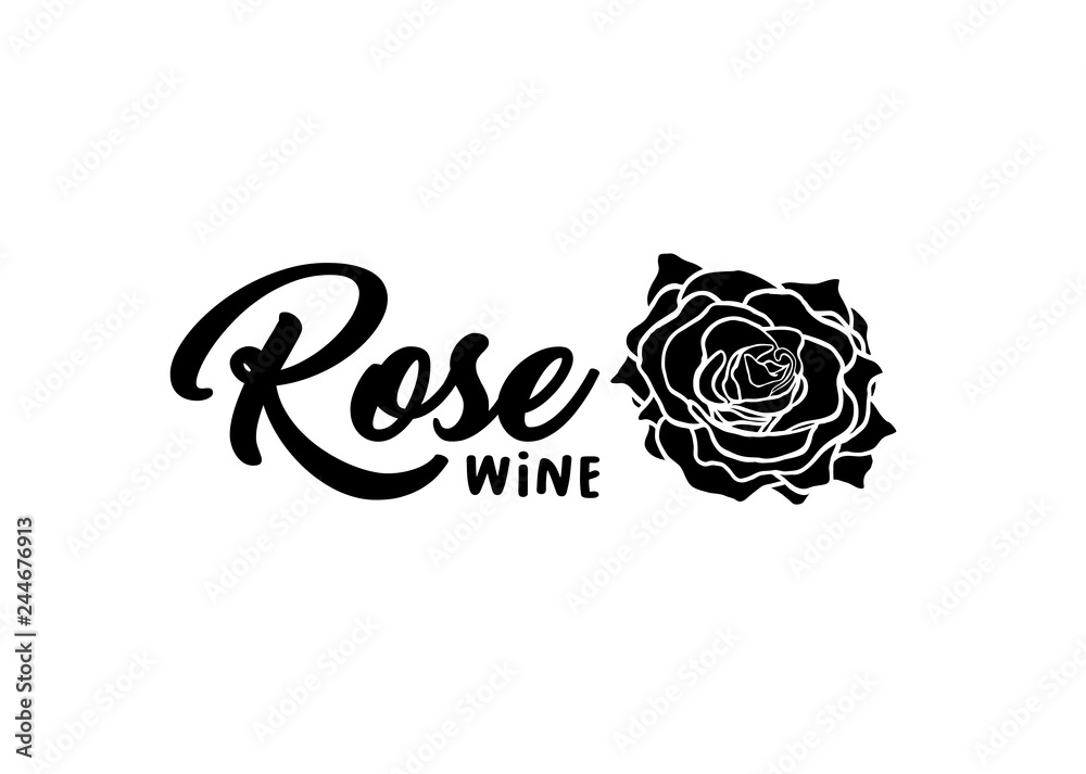 Rose Wine flower hand drawn vector illustration. Floral ink pen clipart