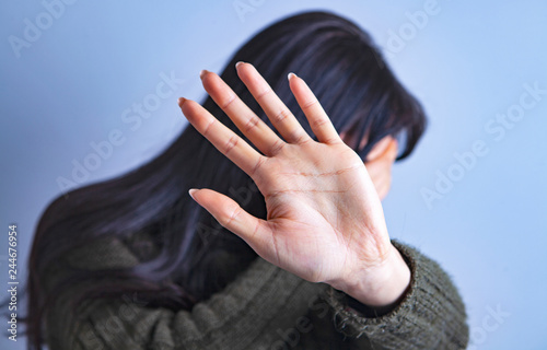 Foto woman hand stop