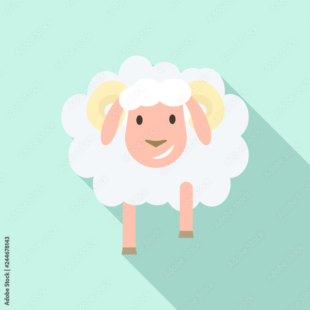 Smile sheep icon. Flat illustration of smile sheep vector icon for web design Smile sheep icon. Flat illustration of smile sheep vector icon for web design
