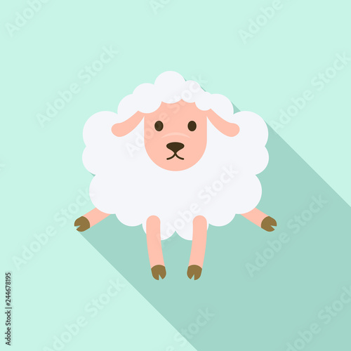 Shocked sheep icon. Flat illustration of shocked sheep vector icon for web design