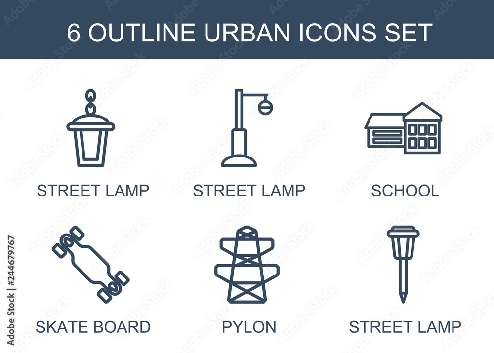 6 urban icons - obrazy, fototapety, plakaty 