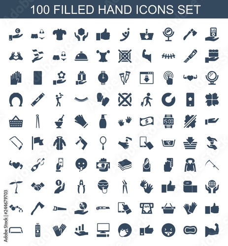 100 hand icons