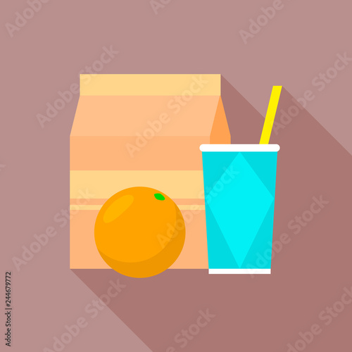 Healthy paper lunchbox icon. Flat illustration of healthy paper lunchbox vector icon for web design