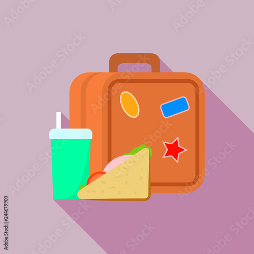 Lunchbox icon. Flat illustration of lunchbox vector icon for web design