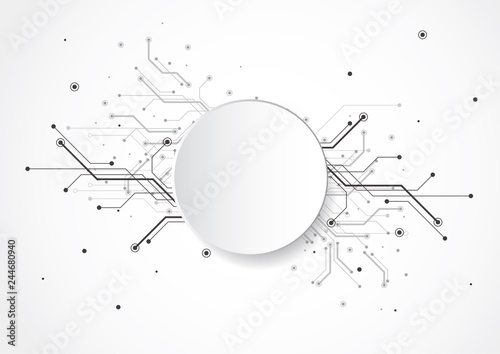 Abstract background with technology circuit board texture. Electronic motherboard illustration. Communication and engineering concept. Vector illustration
