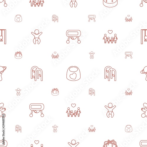 childhood icons pattern seamless white background