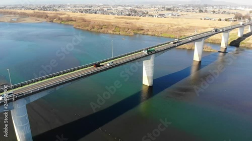 埼玉大橋と利根川　日本の風景　ドローン空撮