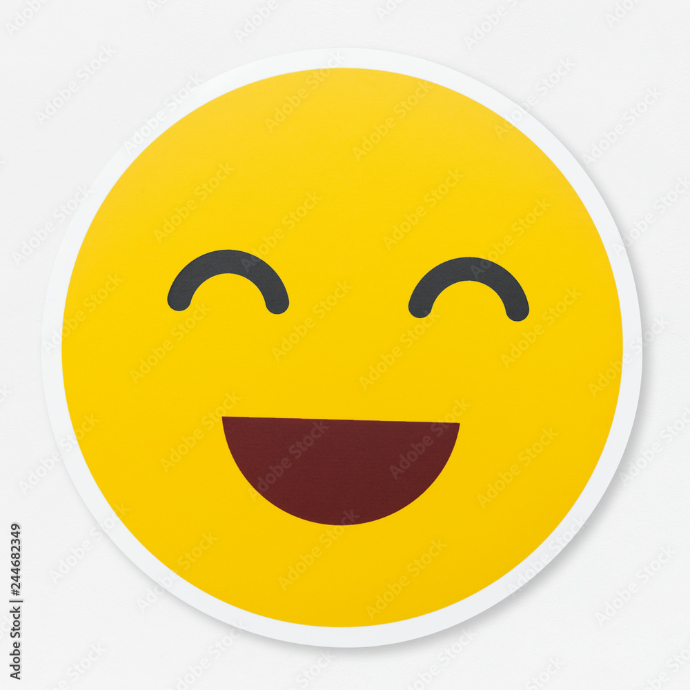 Emoticon of a fun and happy expression Emoticon of a fun and happy expression