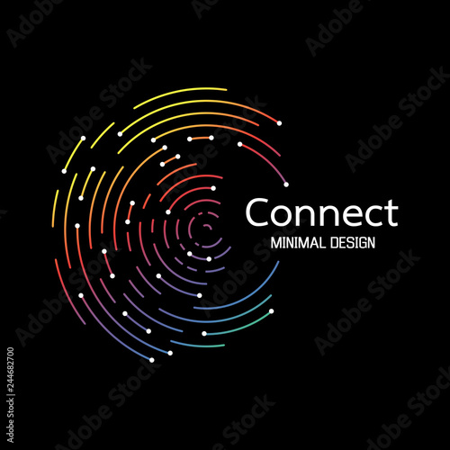 Abstract network connection technology background. Logo design. Vector illustration