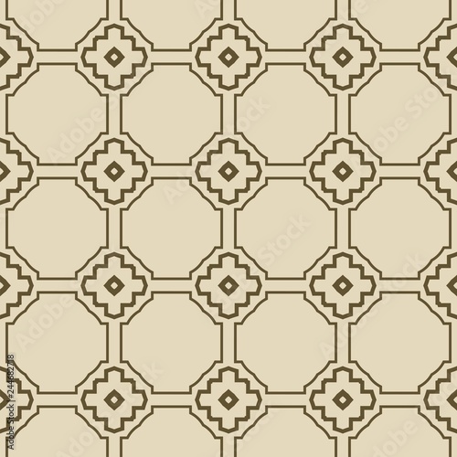 Retro ornament. modern square geometric pattern. Seamless vector illustration. for interior design, printing, wallpaper, fill pattern. beige color