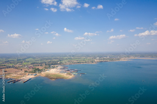 top view atmosphere on the beach in Ubon Ratchathani province
