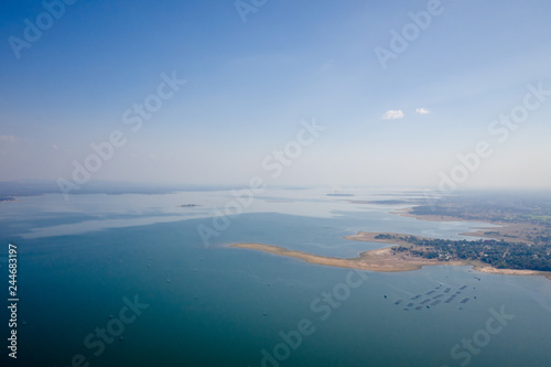 top view atmosphere on the beach in Ubon Ratchathani province