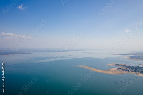 top view atmosphere on the beach in Ubon Ratchathani province