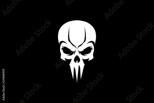 simple skull head vector template photo