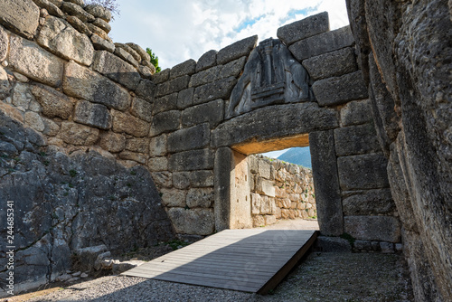 Photography The famous Lions Gate, the main entrance of the Citadel at the archaeological si