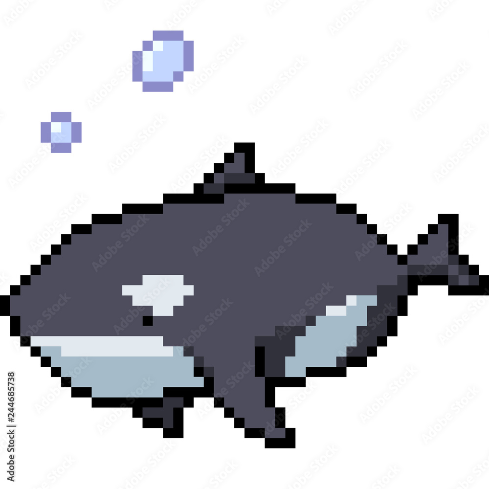 vector pixel art killer whale