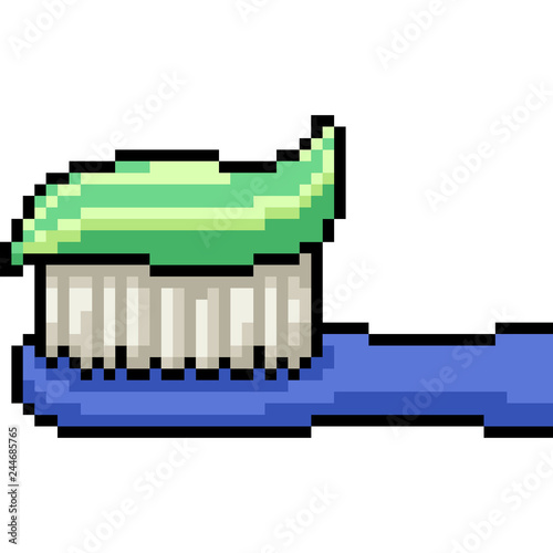 vector pixel art toothbrush