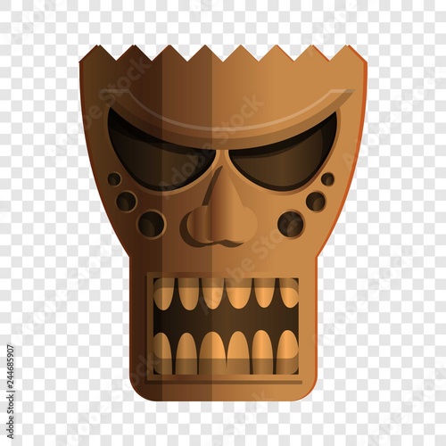 Wood tiki idol icon. Cartoon of wood tiki idol vector icon for web design for web design