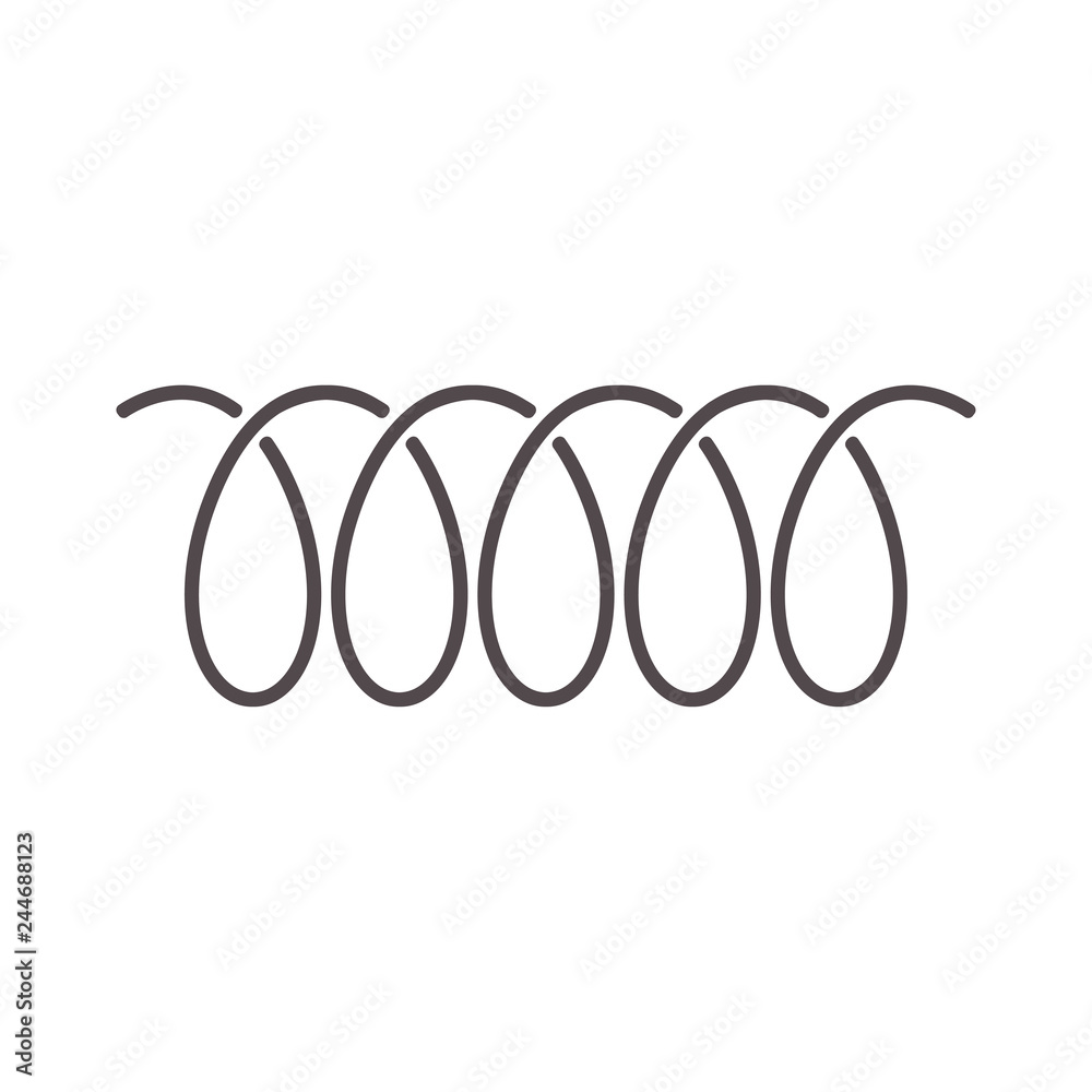 Spiral spring icon of swirl line or curved wire cord pattern vector design Spiral spring icon of swirl line or curved wire cord pattern vector design