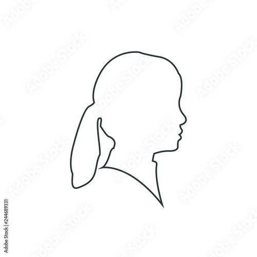 Beautiful woman profile silhouettes vector young female face design, beauty girl head, fashion lady graphic portrait.
